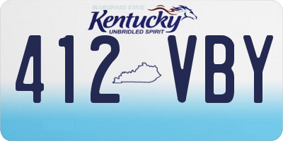 KY license plate 412VBY
