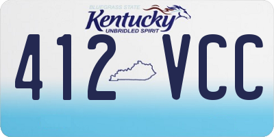 KY license plate 412VCC