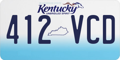 KY license plate 412VCD