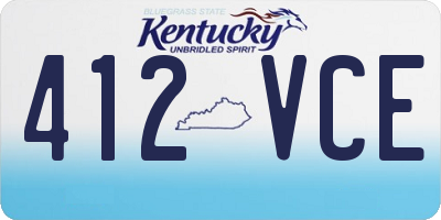 KY license plate 412VCE