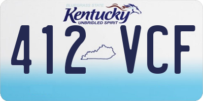 KY license plate 412VCF