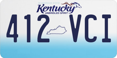KY license plate 412VCI