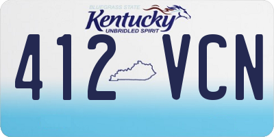 KY license plate 412VCN