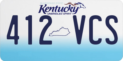 KY license plate 412VCS