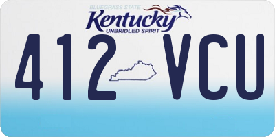 KY license plate 412VCU