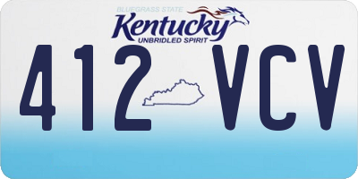 KY license plate 412VCV