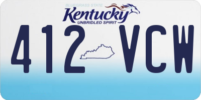 KY license plate 412VCW