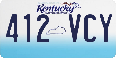 KY license plate 412VCY