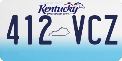 KY license plate 412VCZ