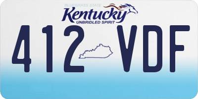 KY license plate 412VDF