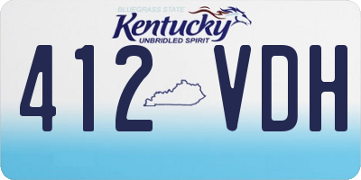 KY license plate 412VDH