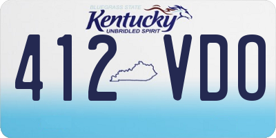KY license plate 412VDO