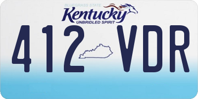 KY license plate 412VDR