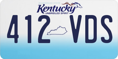 KY license plate 412VDS