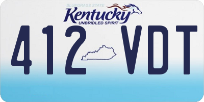 KY license plate 412VDT