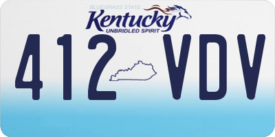 KY license plate 412VDV