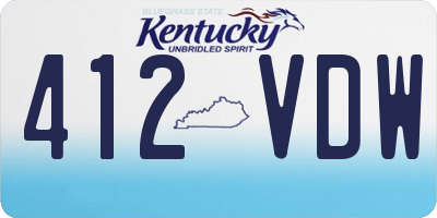 KY license plate 412VDW