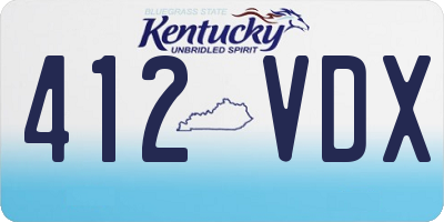 KY license plate 412VDX
