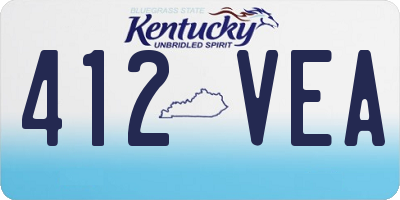 KY license plate 412VEA