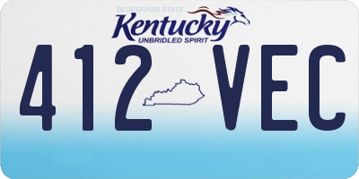 KY license plate 412VEC