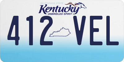 KY license plate 412VEL
