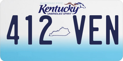 KY license plate 412VEN