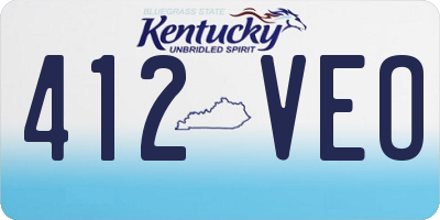 KY license plate 412VEO