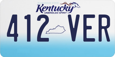 KY license plate 412VER