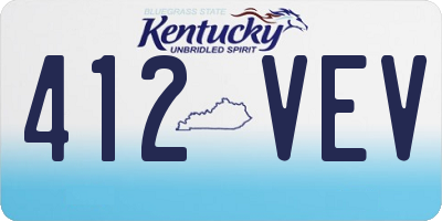KY license plate 412VEV