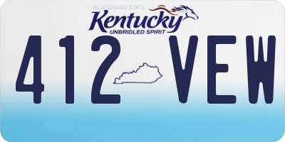 KY license plate 412VEW