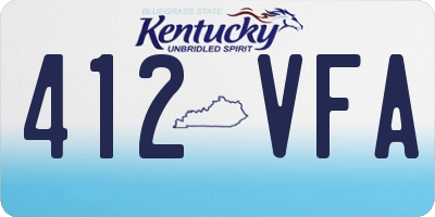 KY license plate 412VFA