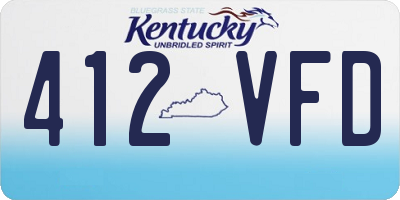KY license plate 412VFD