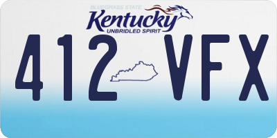 KY license plate 412VFX