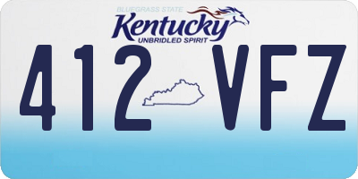 KY license plate 412VFZ