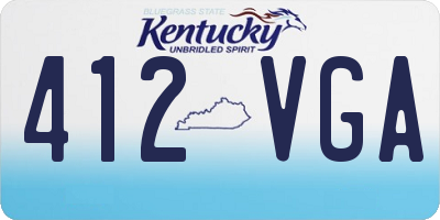 KY license plate 412VGA