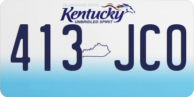KY license plate 413JCO