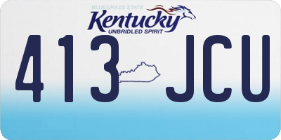 KY license plate 413JCU