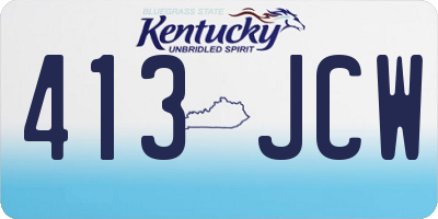 KY license plate 413JCW