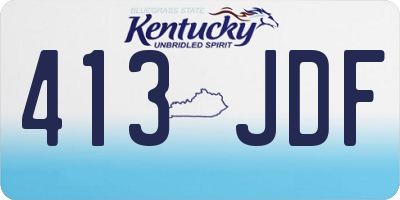 KY license plate 413JDF