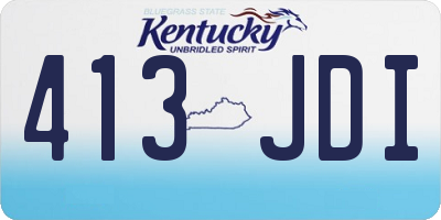 KY license plate 413JDI