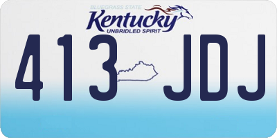 KY license plate 413JDJ