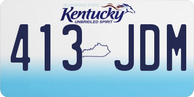 KY license plate 413JDM