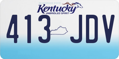 KY license plate 413JDV