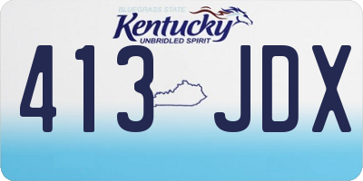 KY license plate 413JDX
