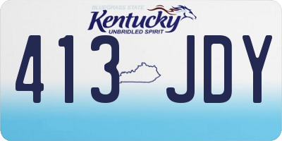 KY license plate 413JDY