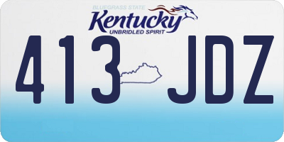 KY license plate 413JDZ