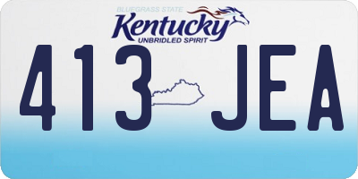 KY license plate 413JEA