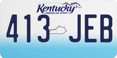 KY license plate 413JEB