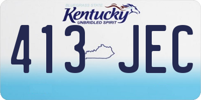 KY license plate 413JEC