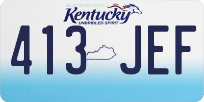 KY license plate 413JEF
